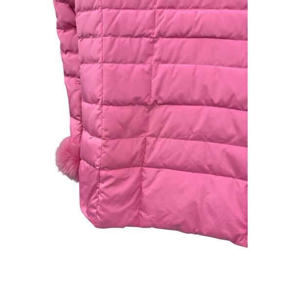 MARVIN RICHARDS BARBIE PINK FOX TRIMMED PUFFER FULL ZIP PUFFER COAT XL - Picture 6 of 11